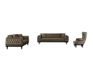 Sofa set DRAGON, 3+2+1 / Farbe: Braun Spar-Set 3-Sitzer mit Bettfunktion