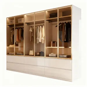 Kleiderschrank Luxemburg 6-Türig Glastüren