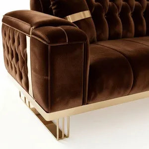 Sofa -Set Imperial Premium, 6 Farben verfügbar 3-Sitzer + 3-Sitzer + Sessel (3-Sitzer mit Schlaf-funktion) Farbe: Braun