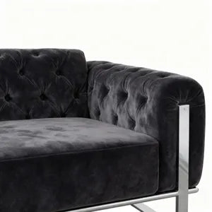 Sofa Set Liva 3+2+1 in Velvet-Stoff ( Beige-Braun)